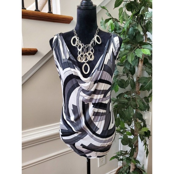 Michael Kors Women's Multicolor Rayon V-Neck Sleeveless Casual Top Blouse Small - Picture 1 of 12